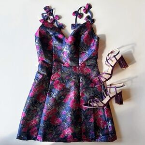 Floral Pink and Blue Dress